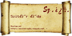 Szitár Éda névjegykártya