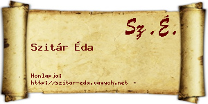 Szitár Éda névjegykártya